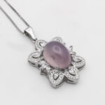 گردنبند عقیق کبود یمنی نقره زنانه طرح زرینه - Image 3