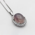 گردنبند عقیق کبود یمنی نقره زنانه طرح زلفا - Image 3