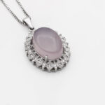 گردنبند عقیق کبود یمنی نقره زنانه طرح زلیخا - Image 3