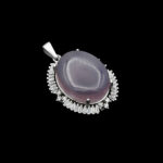 گردنبند عقیق کبود یمنی نقره زنانه طرح زهره - Image 4