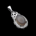 گردنبند عقیق کبود یمنی نقره زنانه طرح زوشا