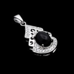 گردنبند عقیق سیاه نقره زنانه طرح مهدیه - Image 4