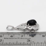 گردنبند عقیق سیاه نقره زنانه طرح مهدیه - Image 2