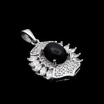 گردنبند عقیق سیاه نقره زنانه طرح درفام - Image 4