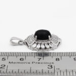 گردنبند عقیق سیاه نقره زنانه طرح درفام - Image 2