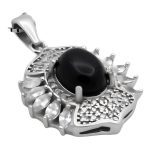گردنبند عقیق سیاه نقره زنانه طرح درفام