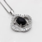 گردنبند عقیق سیاه نقره زنانه طرح تیهو - Image 3