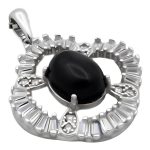 گردنبند عقیق سیاه نقره زنانه طرح تیهو