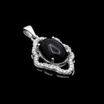 گردنبند عقیق سیاه نقره زنانه طرح زیور - Image 4