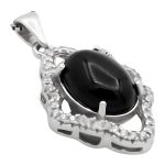 گردنبند عقیق سیاه نقره زنانه طرح زیور