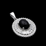 گردنبند عقیق سیاه نقره زنانه طرح ژابیر - Image 4