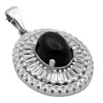 گردنبند عقیق سیاه نقره زنانه طرح ژابیر