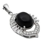 گردنبند عقیق سیاه نقره زنانه طرح ساتین