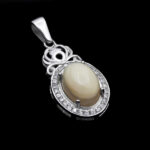 گردنبند عقیق باباقوری نقره زنانه طرح شادی - Image 4