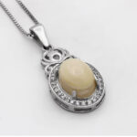 گردنبند عقیق باباقوری نقره زنانه طرح شادی - Image 2