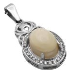 گردنبند عقیق باباقوری نقره زنانه طرح شادی