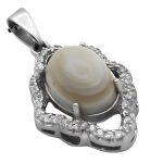 گردنبند عقیق باباقوری نقره زنانه طرح شادیا