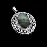 گردنبند عقیق سلیمانی نقره زنانه طرح سادنه - Image 4