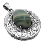 گردنبند عقیق سلیمانی نقره زنانه طرح سادنه