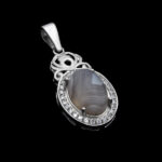 گردنبند عقیق سلیمانی نقره زنانه طرح شادی - Image 4