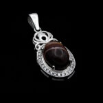 گردنبند عقیق سلیمانی نقره زنانه طرح شادی ۲ - Image 4