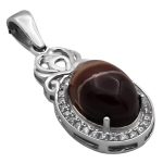 گردنبند عقیق سلیمانی نقره زنانه طرح شادی ۲