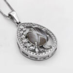 گردنبند عقیق سلیمانی نقره زنانه طرح زکیه ۲ - Image 3