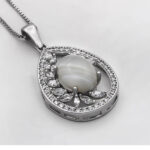 گردنبند عقیق سلیمانی نقره زنانه طرح زکیه ۳ - Image 3