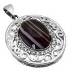 گردنبند عقیق سلیمانی نقره زنانه طرح سادنه ۲