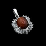 گردنبند عقیق سلیمانی نقره زنانه طرح سالینا - Image 4