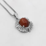 گردنبند عقیق سلیمانی نقره زنانه طرح سالینا - Image 3