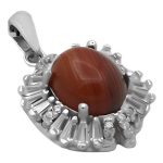 گردنبند عقیق سلیمانی نقره زنانه طرح سالینا