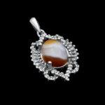 گردنبند عقیق سلیمانی نقره زنانه طرح دلسا - Image 4