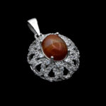 گردنبند عقیق سلیمانی نقره زنانه طرح عصمت - Image 4