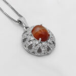 گردنبند عقیق سلیمانی نقره زنانه طرح عصمت - Image 3