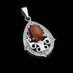 گردنبند عقیق سلیمانی نقره زنانه طرح ثریا - Image 4