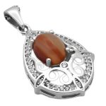 گردنبند عقیق سلیمانی نقره زنانه طرح ثریا