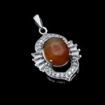 گردنبند عقیق سلیمانی نقره زنانه طرح ساتین ۲ - Image 4