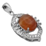 گردنبند عقیق سلیمانی نقره زنانه طرح ساتین ۲