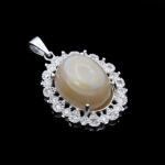 گردنبند عقیق باباقوری نقره زنانه طرح شمسه - Image 4