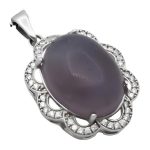 گردنبند عقیق کبود یمنی نقره زنانه طرح شمیمه