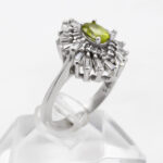 انگشتر زبرجد الماس تراش نقره زنانه طرح زکیا - Image 2