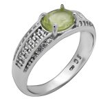 انگشتر زبرجد الماس تراش نقره زنانه طرح زکیه