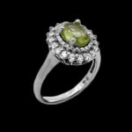 انگشتر زبرجد الماس تراش نقره زنانه طرح زهرا