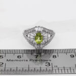 انگشتر زبرجد الماس تراش نقره زنانه طرح سعادت - Image 2