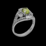 انگشتر زبرجد الماس تراش نقره زنانه طرح سعادت - Image 4