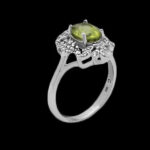 انگشتر زبرجد الماس تراش نقره زنانه طرح سلما