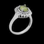 انگشتر زبرجد الماس تراش نقره زنانه طرح سلوان - Image 4