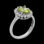 انگشتر زبرجد الماس تراش نقره زنانه طرح سما