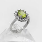 انگشتر زبرجد الماس تراش نقره زنانه طرح سما - Image 3